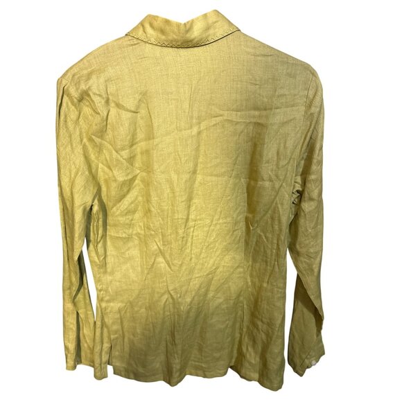 Eddie Bauer Womens Small Light Green Linen Button-Up Shirt With Embroidered Coll - Picture 5 of 5